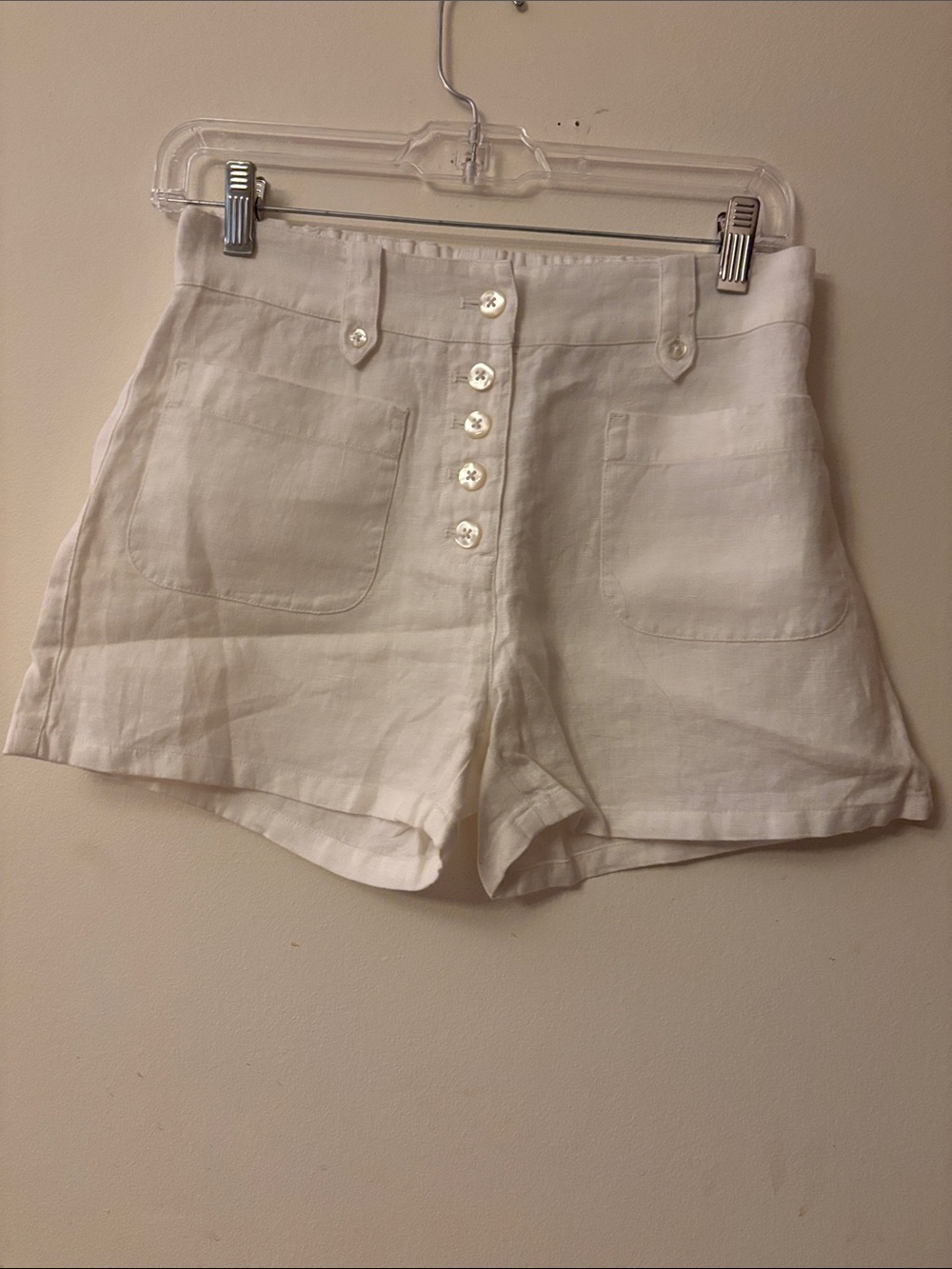 Crewcuts White Button-Front Linen Shorts
